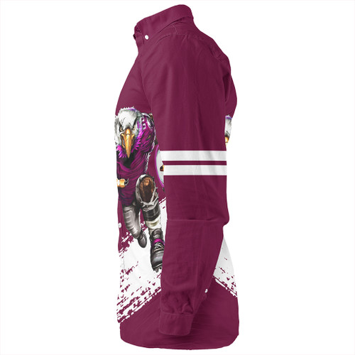 Manly Warringah Sea Eagles Long Sleeve Shirt - Manly Warringah Sea Eagles Mascot Quater Style Manly Warringah Sea Eagles Long Sleeve Shirt - Manly Warringah Sea Eagles Mascot Quater Style
