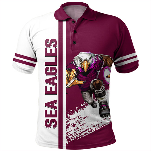 Sydney's Northern Beaches Sport Polo Shirt - Sea Eagles Mascot Quater Style
