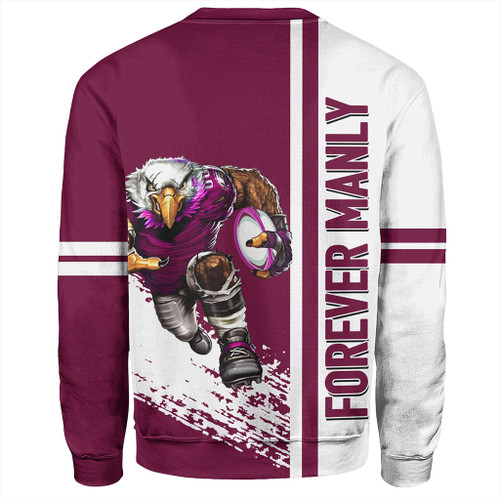 Manly Warringah Sea Eagles Sweatshirt - Manly Warringah Sea Eagles Mascot Quater Style Manly Warringah Sea Eagles Sweatshirt - Manly Warringah Sea Eagles Mascot Quater Style