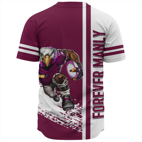 Manly Warringah Sea Eagles Baseball Shirt - Manly Warringah Sea Eagles Mascot Quater Style Manly Warringah Sea Eagles Baseball Shirt - Manly Warringah Sea Eagles Mascot Quater Style