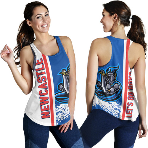 Newcastle Knights Sport Women's Racerback Tank - Knights Mascot Quater Style