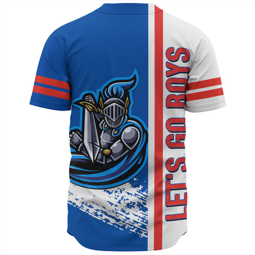 Newcastle Knights Sport Baseball Shirt - Knights Mascot Quater Style Newcastle Knights Sport Baseball Shirt - Knights Mascot Quater Style