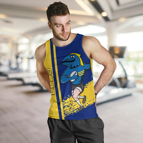 Parramatta Eels Sport Men's Tank Top - Parramatta Eels Mascot Quater Style