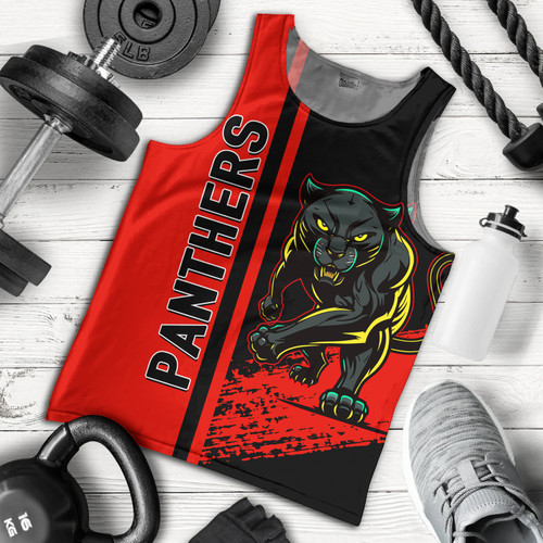 Penrith Panthers Sport Men's Tank Top - Panthers Mascot Quater Style