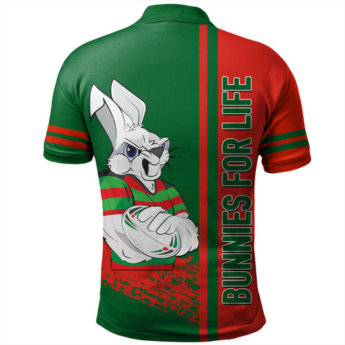 South Sydney Rabbitohs Polo Shirt - Rabbits Mascot Quater Style South Sydney Rabbitohs Polo Shirt - Rabbits Mascot Quater Style