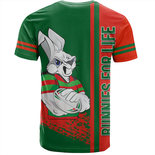 South Sydney Rabbitohs T-Shirt - Rabbits Mascot Quater Style South Sydney Rabbitohs T-Shirt - Rabbits Mascot Quater Style
