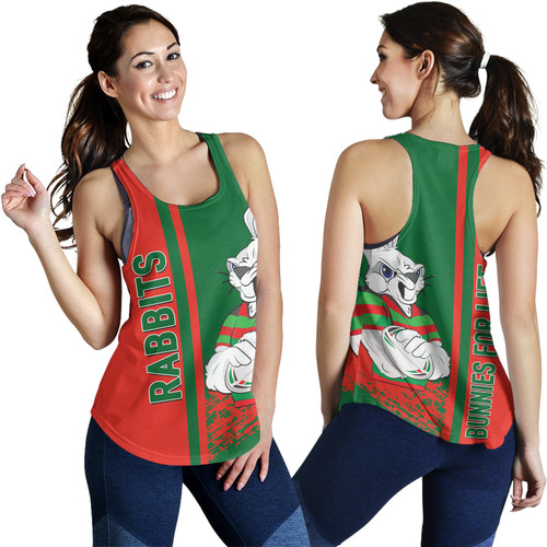 South Sydney Rabbitohs Women's Racerback Tank - Rabbits Mascot Quater Style South Sydney Rabbitohs Women's Racerback Tank - Rabbits Mascot Quater Style