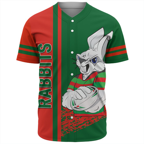 South Sydney Rabbitohs Sport Baseball Shirt - Rabbits Mascot Quater Style