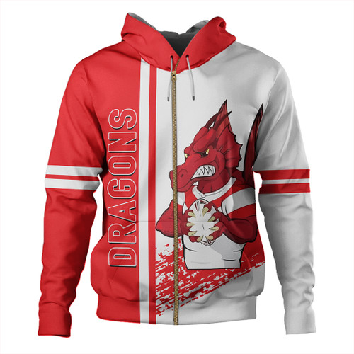 Illawarra and St George Sport Hoodie - Dragons Mascot Quater Style