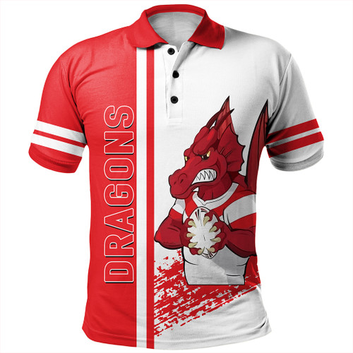 Illawarra and St George Sport Polo Shirt - Dragons Mascot Quater Style