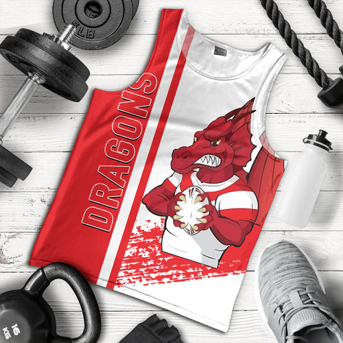 St. George Illawarra Dragons Men's Tank Top - St. George Illawarra Dragons Mascot Quater Style