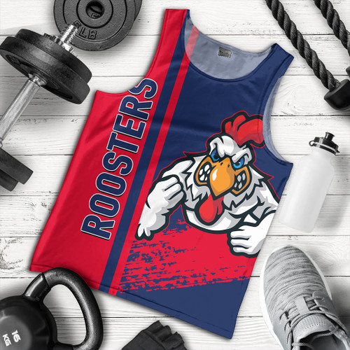 Sydney Roosters Men's Tank Top - Sydney Roosters Mascot Quater Style Sydney Roosters Men's Tank Top - Sydney Roosters Mascot Quater Style