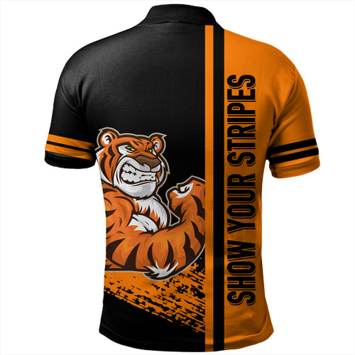 Wests Tigers Polo Shirt - Wests Tigers Mascot Quater Style Wests Tigers Polo Shirt - Wests Tigers Mascot Quater Style