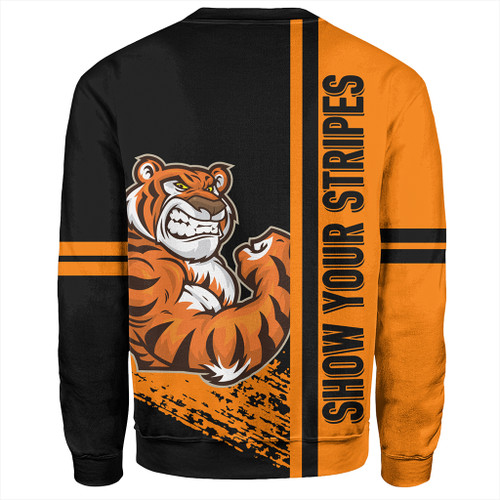 Wests Tigers Sweatshirt - Wests Tigers Mascot Quater Style Wests Tigers Sweatshirt - Wests Tigers Mascot Quater Style