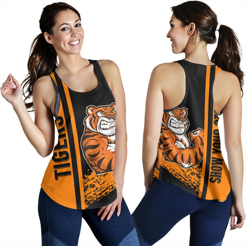 Wests Tigers Women's Racerback Tank - Wests Tigers Mascot Quater Style Wests Tigers Women's Racerback Tank - Wests Tigers Mascot Quater Style