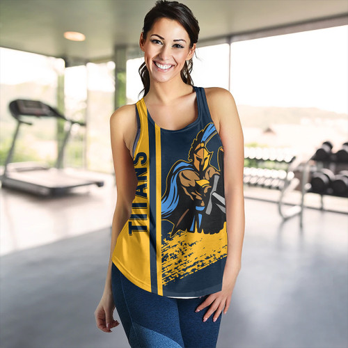 Gold Coast Titans Sport Women's Racerback Tank - Gold Coast Titans Mascot Quater Style Gold Coast Titans Sport Women's Racerback Tank - Gold Coast Titans Mascot Quater Style