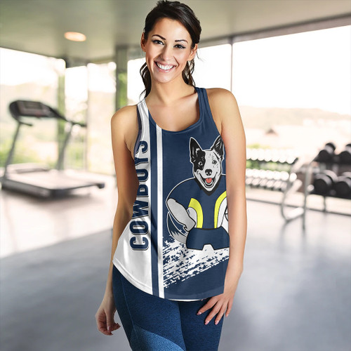 North Queensland Cowboys Women's Racerback Tank - North Queensland Cowboys Mascot Quater Style North Queensland Cowboys Women's Racerback Tank - North Queensland Cowboys Mascot Quater Style