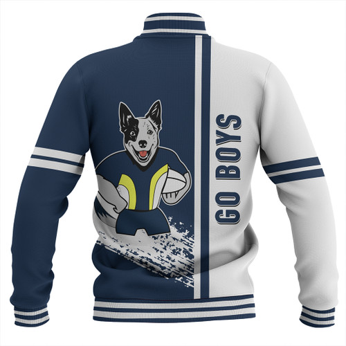 North Queensland Cowboys Baseball Jacket - North Queensland Cowboys Mascot Quater Style North Queensland Cowboys Baseball Jacket - North Queensland Cowboys Mascot Quater Style
