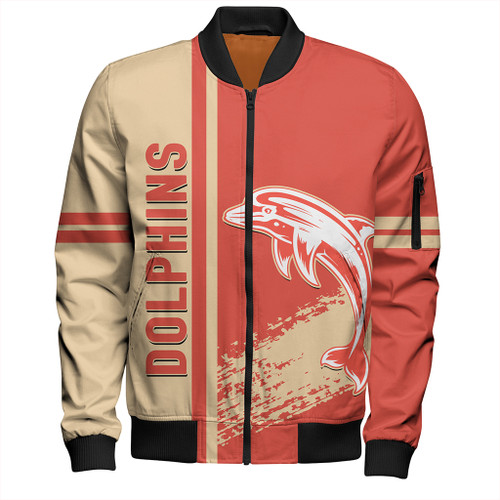 Redcliffe Sport Bomber Jacket - Dolphins Mascot Quater Style