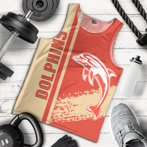 Redcliffe Sport Men's Tank Top - Dolphins Mascot Quater Style