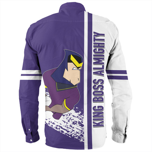 Melbourne Storm Long Sleeve Shirt - Melbourne Storm Mascot Quater Style Melbourne Storm Long Sleeve Shirt - Melbourne Storm Mascot Quater Style