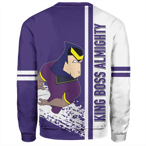 Melbourne Storm Sweatshirt - Melbourne Storm Mascot Quater Style Melbourne Storm Sweatshirt - Melbourne Storm Mascot Quater Style