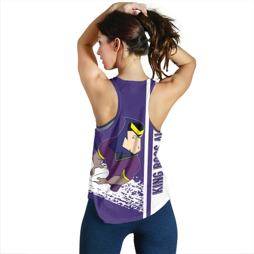 Melbourne Storm Women's Racerback Tank - Melbourne Storm Mascot Quater Style Melbourne Storm Women's Racerback Tank - Melbourne Storm Mascot Quater Style