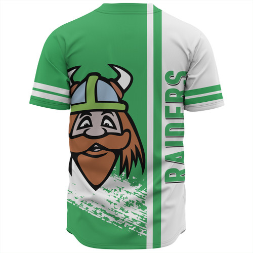 Canberra Raiders Baseball Shirt - Canberra Raiders Mascot Quater Style Canberra Raiders Baseball Shirt - Canberra Raiders Mascot Quater Style
