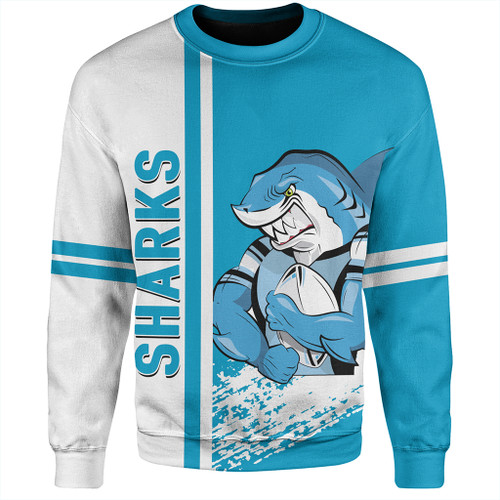 Sutherland and Cronulla Sport Sweatshirt - Sharks Mascot Quater Style