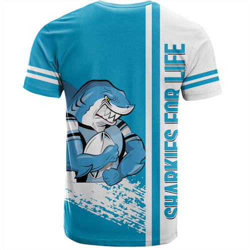Cronulla-Sutherland Sharks T-Shirt - Sharks Mascot Quater Style Cronulla-Sutherland Sharks T-Shirt - Sharks Mascot Quater Style