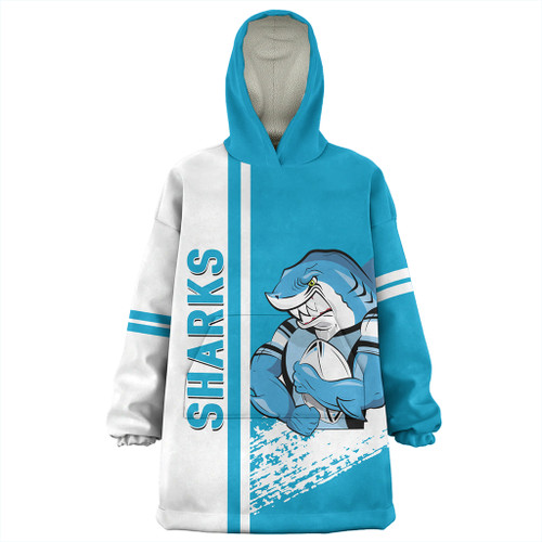 Sutherland and Cronulla Sport Snug Hoodie - Sharks Mascot Quater Style