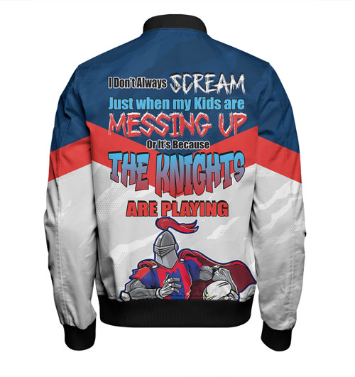 Newcastle Knights Mother's Day Bomber Jacket - Screaming Mom and Crazy Fan Newcastle Knights Mother's Day Bomber Jacket - Screaming Mom and Crazy Fan
