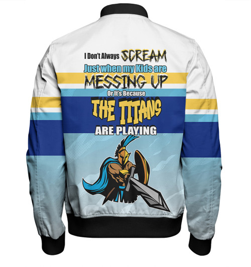 Gold Coast Titans Mother's Day Bomber Jacket - Screaming Mom and Crazy Fan Gold Coast Titans Mother's Day Bomber Jacket - Screaming Mom and Crazy Fan