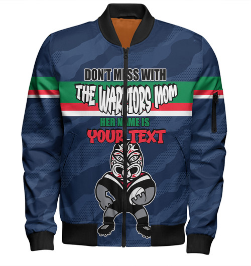 New Zealand Warriors Mother's Day Bomber Jacket - Screaming Mom and Crazy Fan