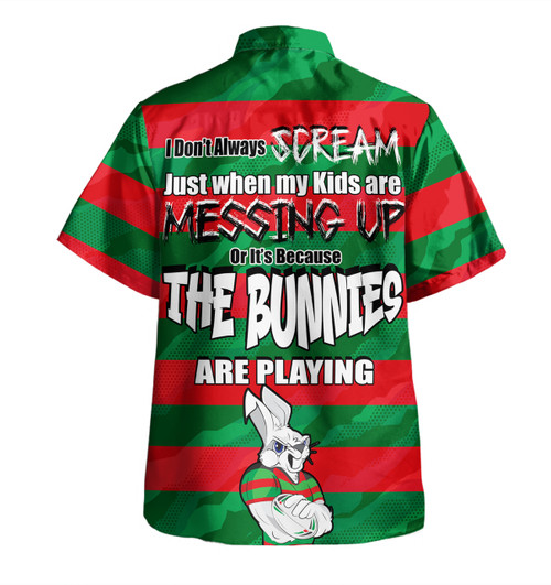South Sydney Rabbitohs Mother's Day Hawaiian Shirt - Screaming Mom and Crazy Fan South Sydney Rabbitohs Mother's Day Hawaiian Shirt - Screaming Mom and Crazy Fan