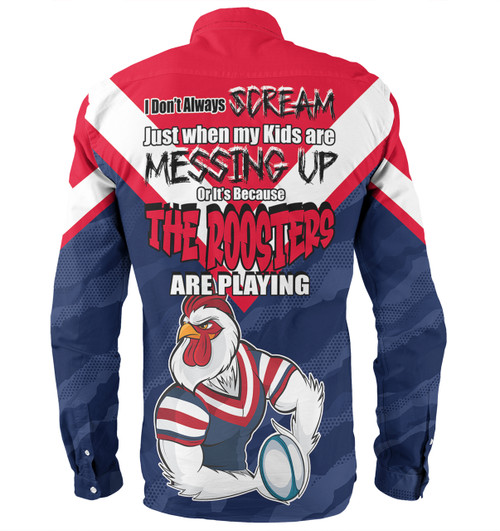 Sydney Roosters Mother's Day Long Sleeve Shirt - Screaming Mom and Crazy Fan