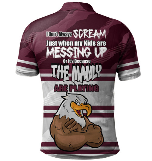 Manly Warringah Sea Eagles Mother's Day Polo Shirt - Screaming Mom and Crazy Fan Manly Warringah Sea Eagles Mother's Day Polo Shirt - Screaming Mom and Crazy Fan