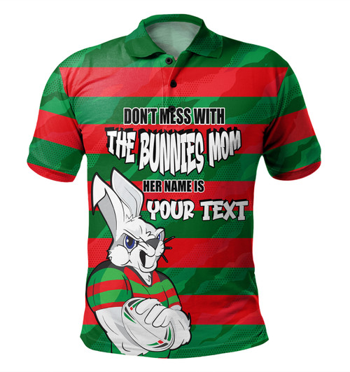 South Sydney Rabbitohs Mother's Day Polo Shirt - Screaming Mom and Crazy Fan