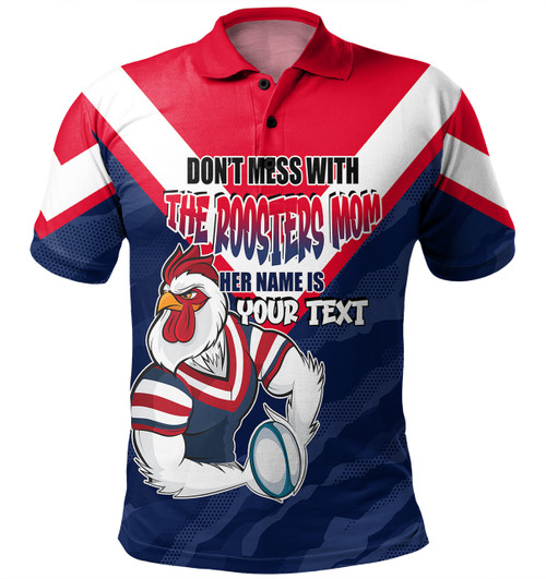 Sydney Roosters Mother's Day Polo Shirt - Screaming Mom and Crazy Fan