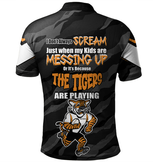 Wests Tigers Mother's Day Polo Shirt - Screaming Mom and Crazy Fan Wests Tigers Mother's Day Polo Shirt - Screaming Mom and Crazy Fan