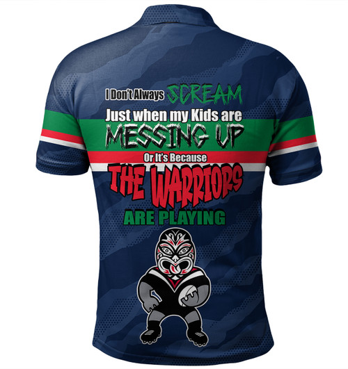 New Zealand Warriors Mother's Day Polo Shirt - Screaming Mom and Crazy Fan