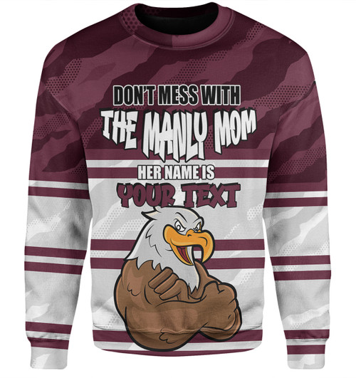 Manly Warringah Sea Eagles Mother's Day Sweatshirt - Screaming Mom and Crazy Fan