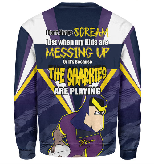Melbourne Storm Mother's Day Sweatshirt - Screaming Mom and Crazy Fan Melbourne Storm Mother's Day Sweatshirt - Screaming Mom and Crazy Fan