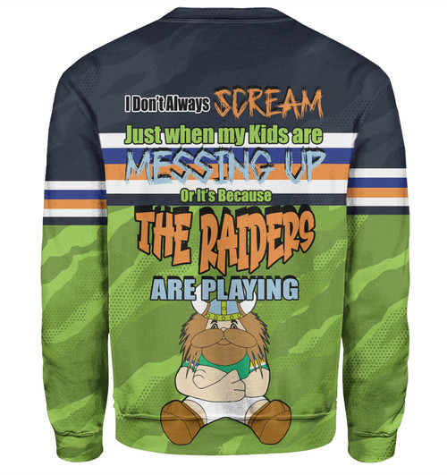 Canberra Raiders Mother's Day Sweatshirt - Screaming Mom and Crazy Fan Canberra Raiders Mother's Day Sweatshirt - Screaming Mom and Crazy Fan