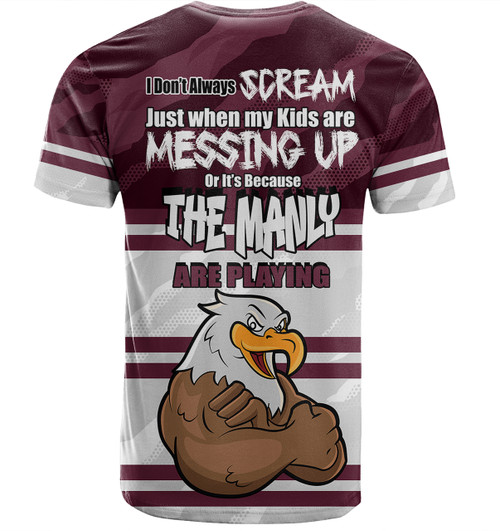 Manly Warringah Sea Eagles Mother's Day T-Shirt - Screaming Mom and Crazy Fan Manly Warringah Sea Eagles Mother's Day T-Shirt - Screaming Mom and Crazy Fan