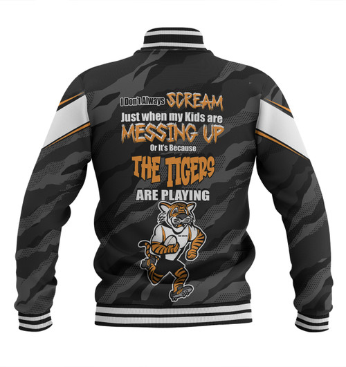 Wests Tigers Mother's Day Baseball Jacket - Screaming Mom and Crazy Fan Wests Tigers Mother's Day Baseball Jacket - Screaming Mom and Crazy Fan