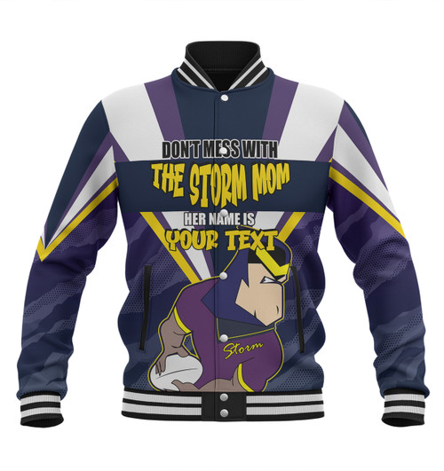 Storm Mother's Day Baseball Jacket - Screaming Mom and Crazy Fan