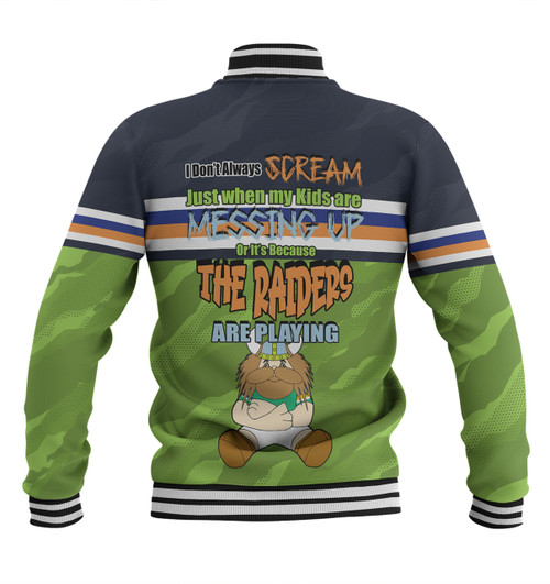 Canberra Raiders Mother's Day Baseball Jacket - Screaming Mom and Crazy Fan Canberra Raiders Mother's Day Baseball Jacket - Screaming Mom and Crazy Fan