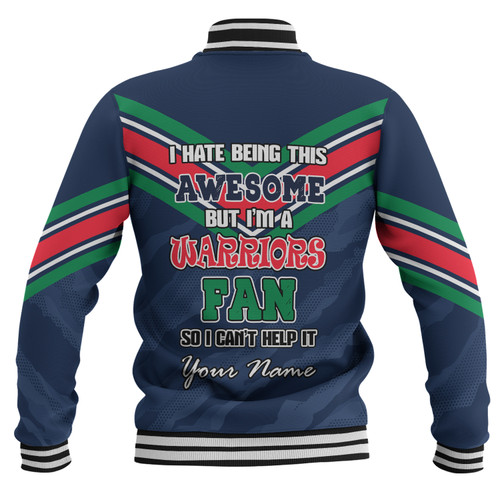 New Zealand Warriors Custom Baseball Jacket - I Hate Being This Awesome But Warriors Baseball Jacket New Zealand Warriors Custom Baseball Jacket - I Hate Being This Awesome But Warriors Baseball Jacket