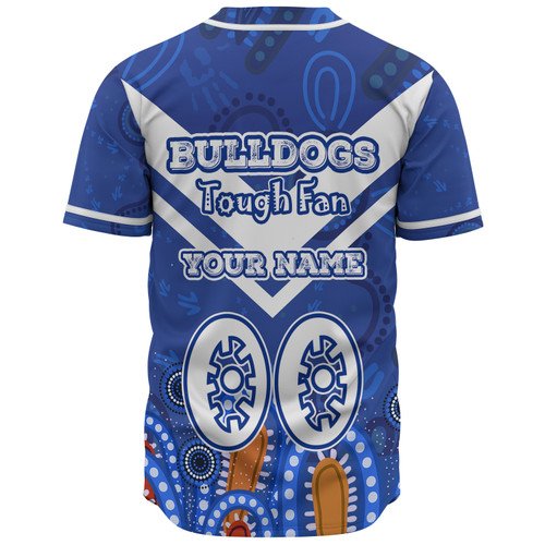 Canterbury-Bankstown Bulldogs Custom Baseball Shirt - Bulldogs For Life With Aboriginal style Baseball Shirt Canterbury-Bankstown Bulldogs Custom Baseball Shirt - Bulldogs For Life With Aboriginal style Baseball Shirt